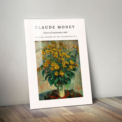 Wes Co Gallery Metal Poster Topinambur Blossom 1880 by Claude Monet 11" x 14" Home Goods - Artist Edge to edge Metal Art Print