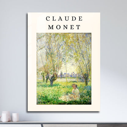 Wes Co Gallery Metal Poster Garden Bliss Sunlit Fields by Claude Monet 11" x 17" Home Goods - Artist Edge to edge Metal Art Print