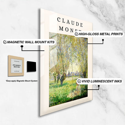 Wes Co Gallery Metal Poster Garden Bliss Sunlit Fields by Claude Monet 24" x 36" Home Goods - Artist Edge to edge Metal Art Print