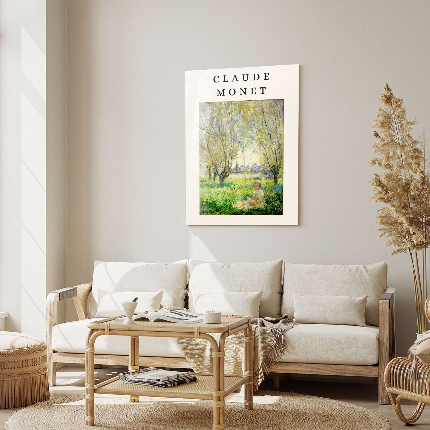 Wes Co Gallery Metal Poster Garden Bliss Sunlit Fields by Claude Monet 5" x 7" Home Goods - Artist Edge to edge Metal Art Print