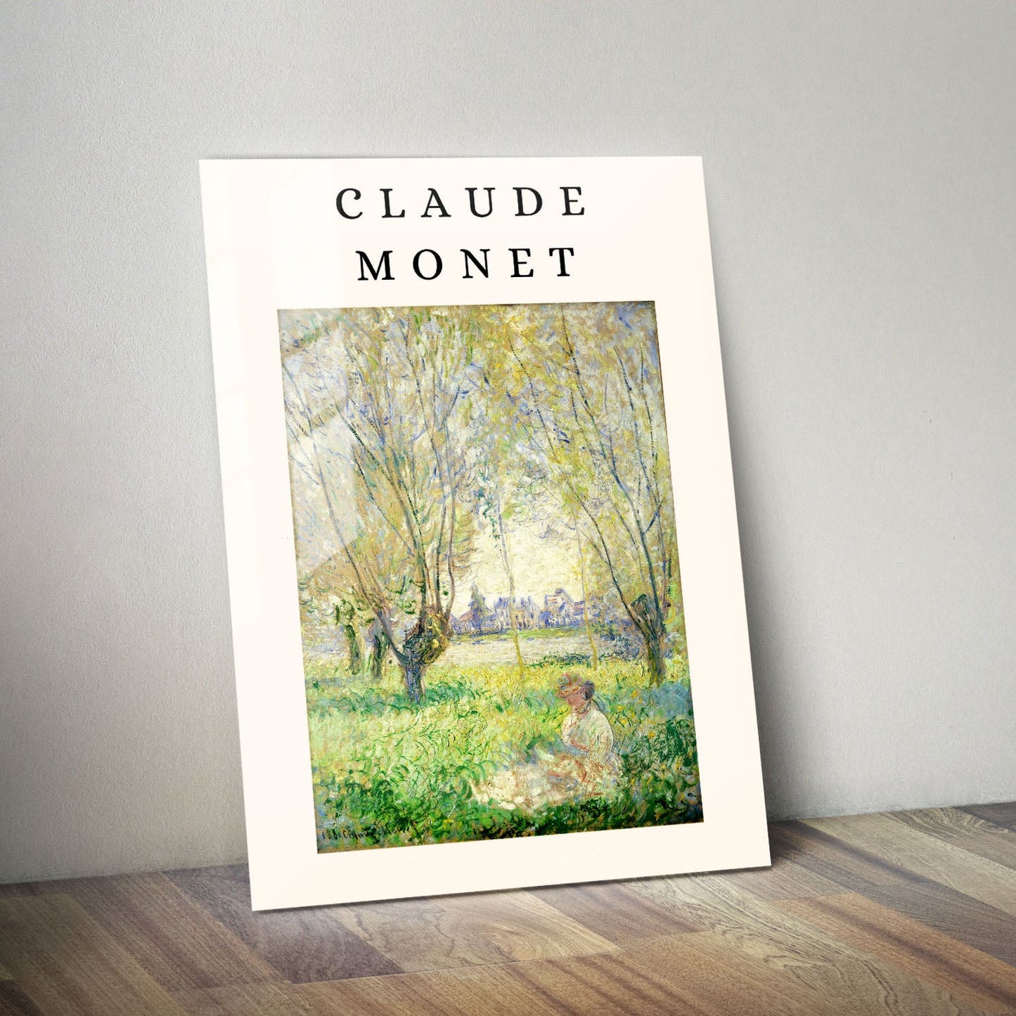 Wes Co Gallery Metal Poster Garden Bliss Sunlit Fields by Claude Monet 11" x 14" Home Goods - Artist Edge to edge Metal Art Print