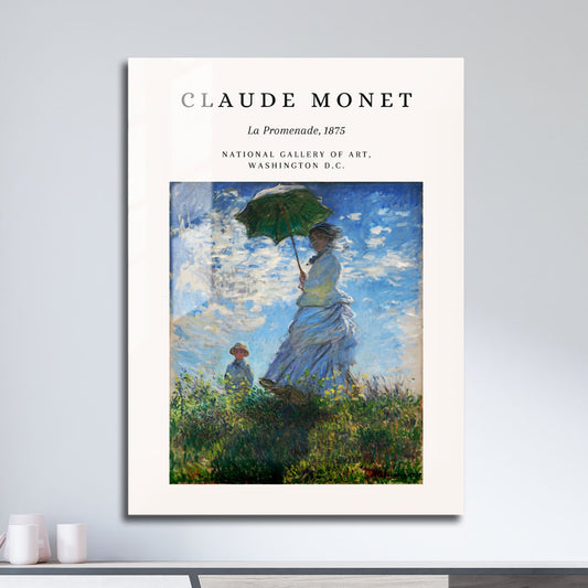 Wes Co Gallery Metal Poster La Promenade 1875 by Claude Monet 11" x 17" Home Goods - Artist Edge to edge Metal Art Print