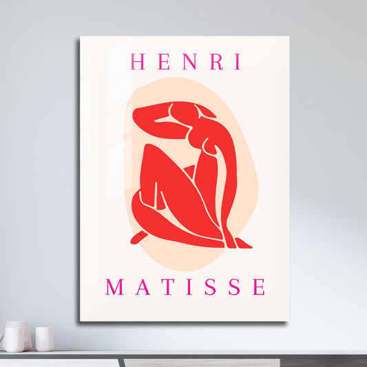 Wes Co Gallery Metal Poster Red Silhouette Paper Cutouts by Henri Matisse 11" x 17" Home Goods - Artist Edge to edge Metal Art Print