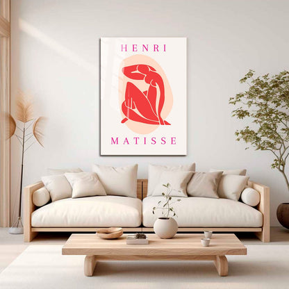 Wes Co Gallery Metal Poster Red Silhouette Paper Cutouts by Henri Matisse 16" x 24" Home Goods - Artist Edge to edge Metal Art Print