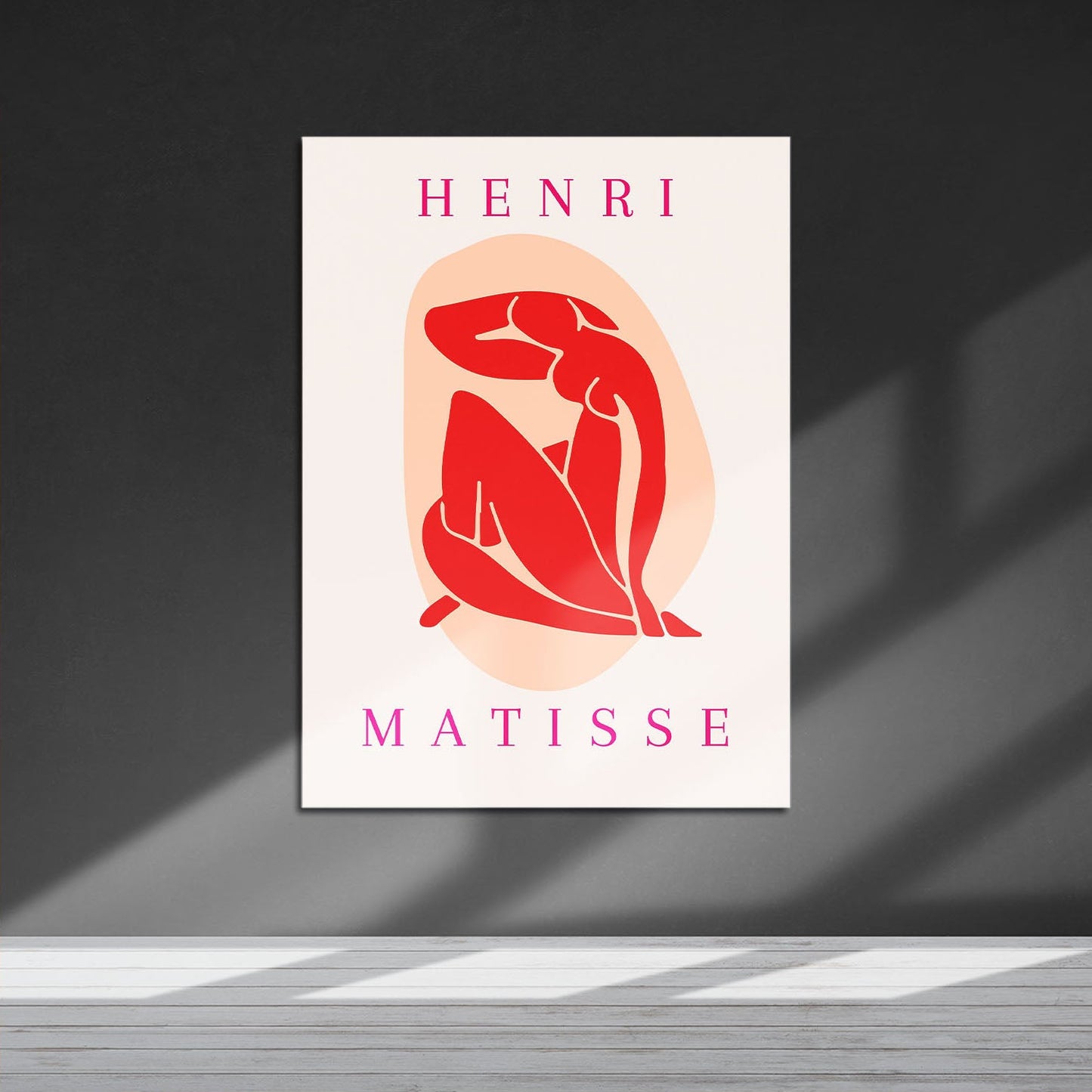 Wes Co Gallery Metal Poster Red Silhouette Paper Cutouts by Henri Matisse 16" x 24" Home Goods - Artist Edge to edge Metal Art Print