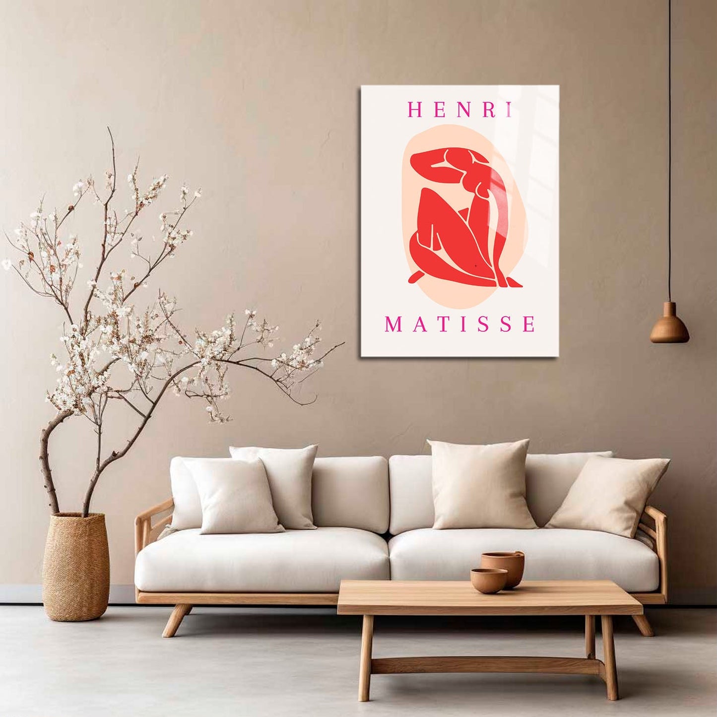 Wes Co Gallery Metal Poster Red Silhouette Paper Cutouts by Henri Matisse 5" x 7" Home Goods - Artist Edge to edge Metal Art Print