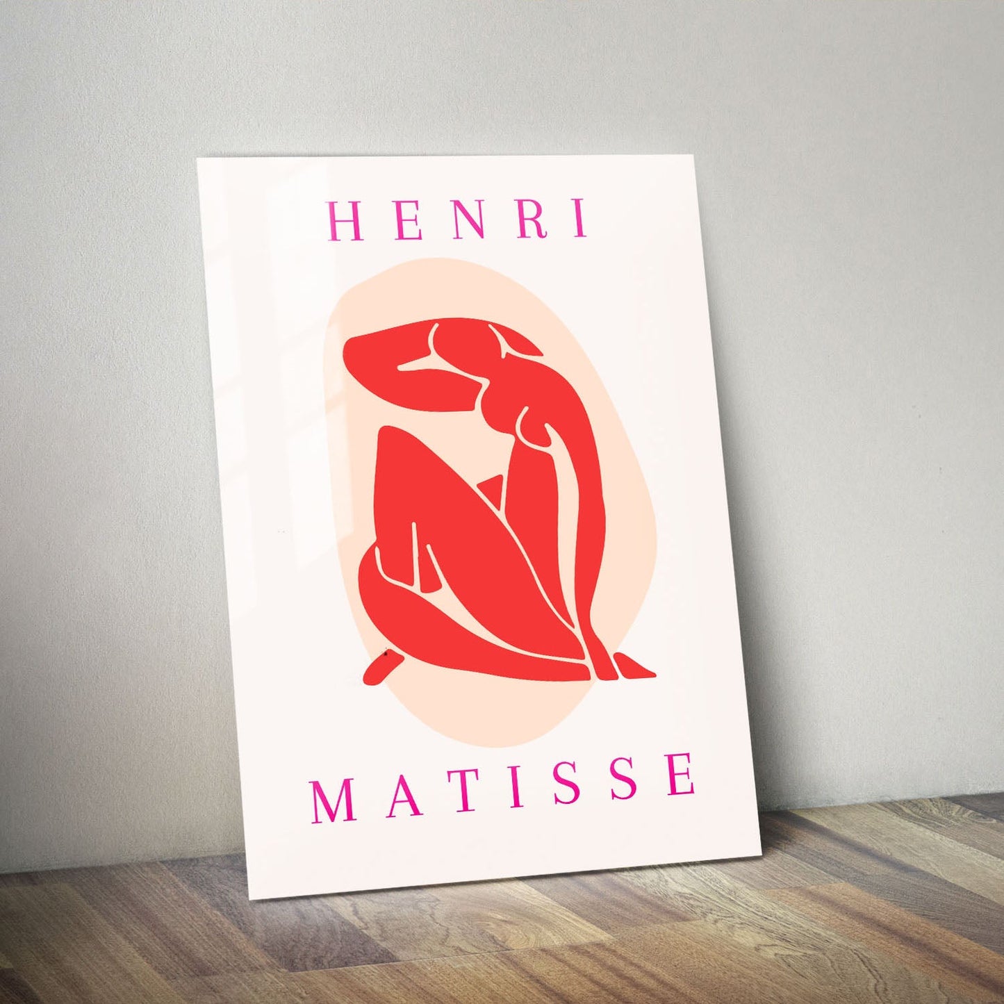 Wes Co Gallery Metal Poster Red Silhouette Paper Cutouts by Henri Matisse 11" x 14" Home Goods - Artist Edge to edge Metal Art Print