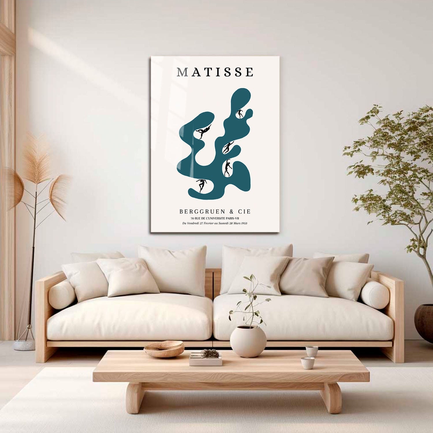 Wes Co Gallery Metal Poster Blue Movement Paris Exhibition by Henri Matisse 16" x 24" Home Goods - Artist Edge to edge Metal Art Print