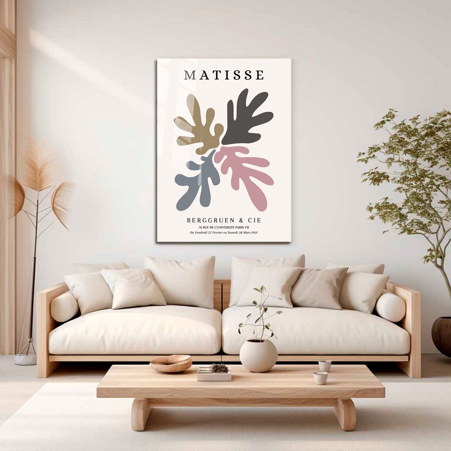 Wes Co Gallery Metal Poster Earth Tones Cut-Out Collage by Henri Matisse 16" x 24" Home Goods - Artist Edge to edge Metal Art Print