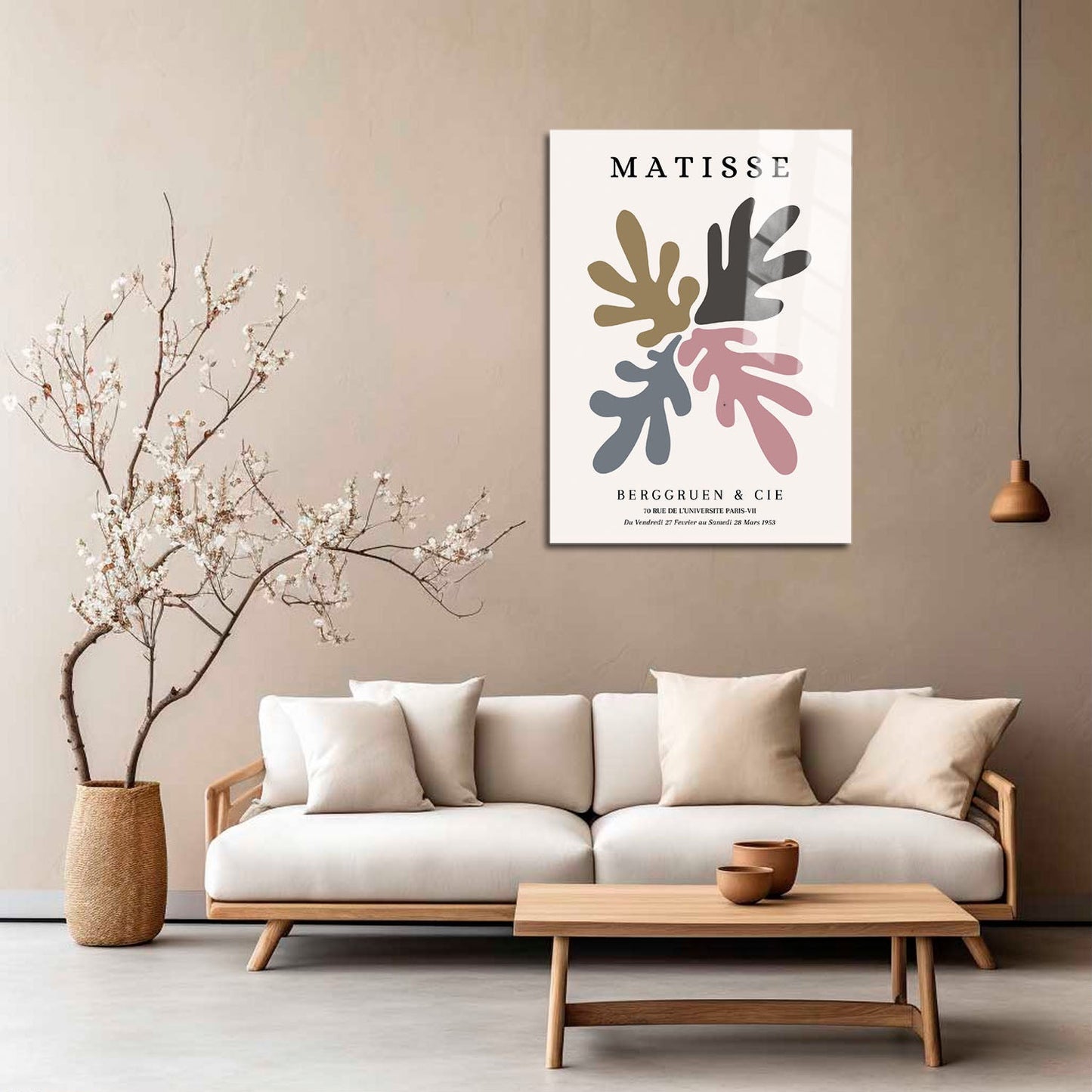 Wes Co Gallery Metal Poster Earth Tones Cut-Out Collage by Henri Matisse 5" x 7" Home Goods - Artist Edge to edge Metal Art Print