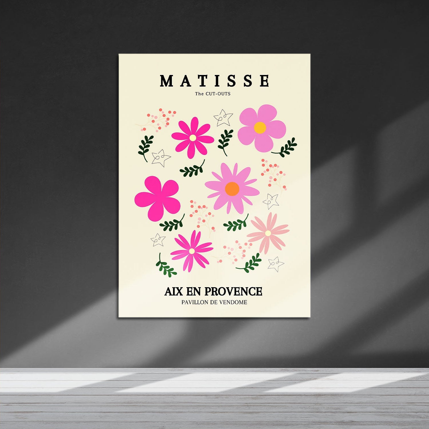 Wes Co Gallery Metal Poster Pink Florals Provence by Henri Matisse 16" x 24" Home Goods - Artist Edge to edge Metal Art Print