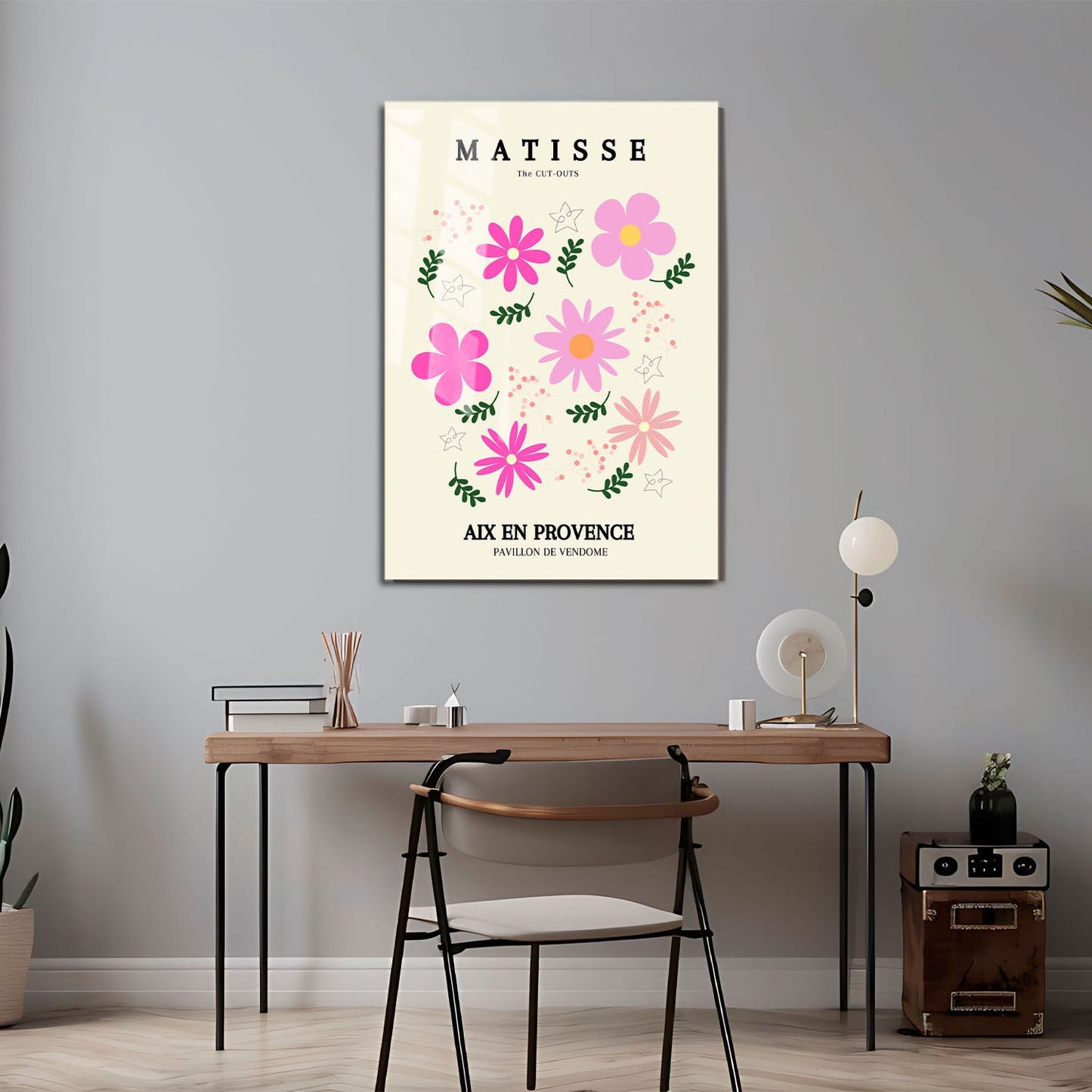 Wes Co Gallery Metal Poster Pink Florals Provence by Henri Matisse 24" x 36" Home Goods - Artist Edge to edge Metal Art Print