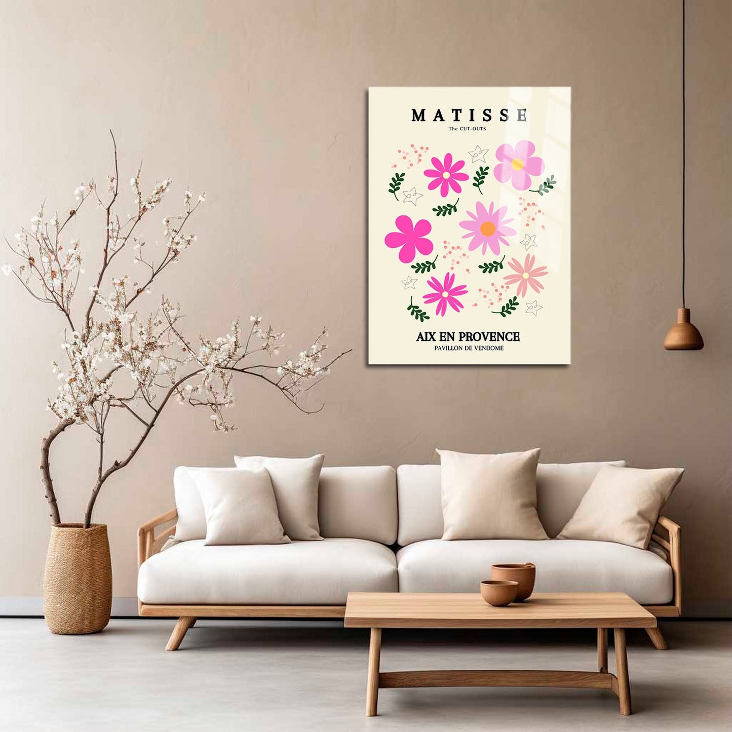 Wes Co Gallery Metal Poster Pink Florals Provence by Henri Matisse 5" x 7" Home Goods - Artist Edge to edge Metal Art Print