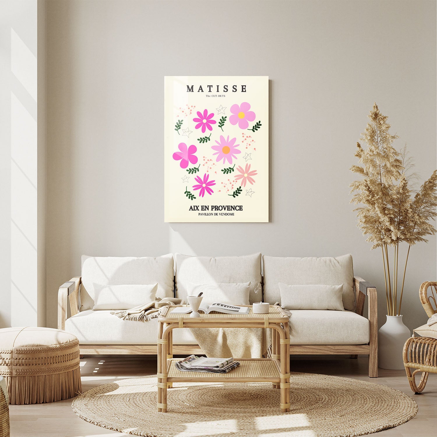 Wes Co Gallery Metal Poster Pink Florals Provence by Henri Matisse 11" x 14" Home Goods - Artist Edge to edge Metal Art Print