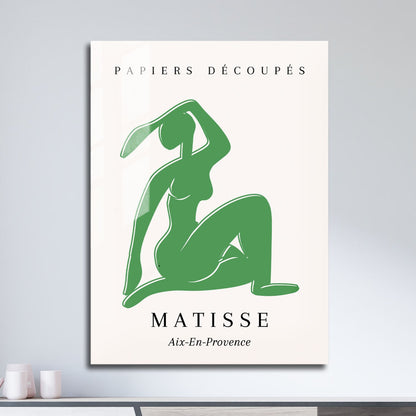 Wes Co Gallery Metal Poster Green Silhouette by Henri Matisse 11" x 17" Home Goods - Artist Edge to edge Metal Art Print