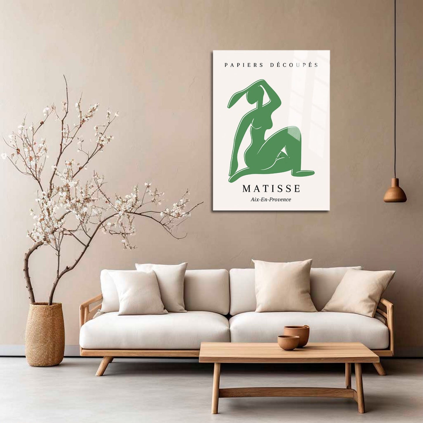 Wes Co Gallery Metal Poster Green Silhouette by Henri Matisse 5" x 7" Home Goods - Artist Edge to edge Metal Art Print