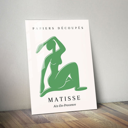 Wes Co Gallery Metal Poster Green Silhouette by Henri Matisse 11" x 14" Home Goods - Artist Edge to edge Metal Art Print