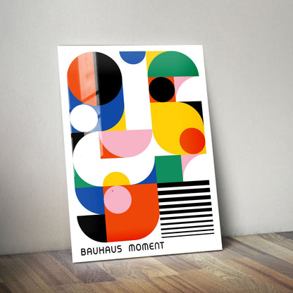 Wes Co Gallery Metal Poster Bauhaus Abstract Geometric 11" x 14" Home Goods - Artist Edge to edge Metal Art Print