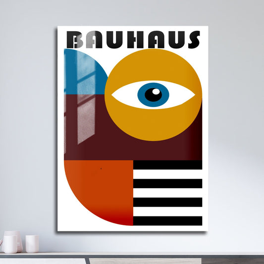 Wes Co Gallery Metal Poster Modernist Bauhaus Eye Design 11" x 17" Home Goods - Artist Edge to edge Metal Art Print