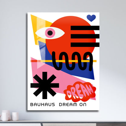 Wes Co Gallery Metal Poster Retro Bauhaus Shapes 11" x 17" Home Goods - Artist Edge to edge Metal Art Print