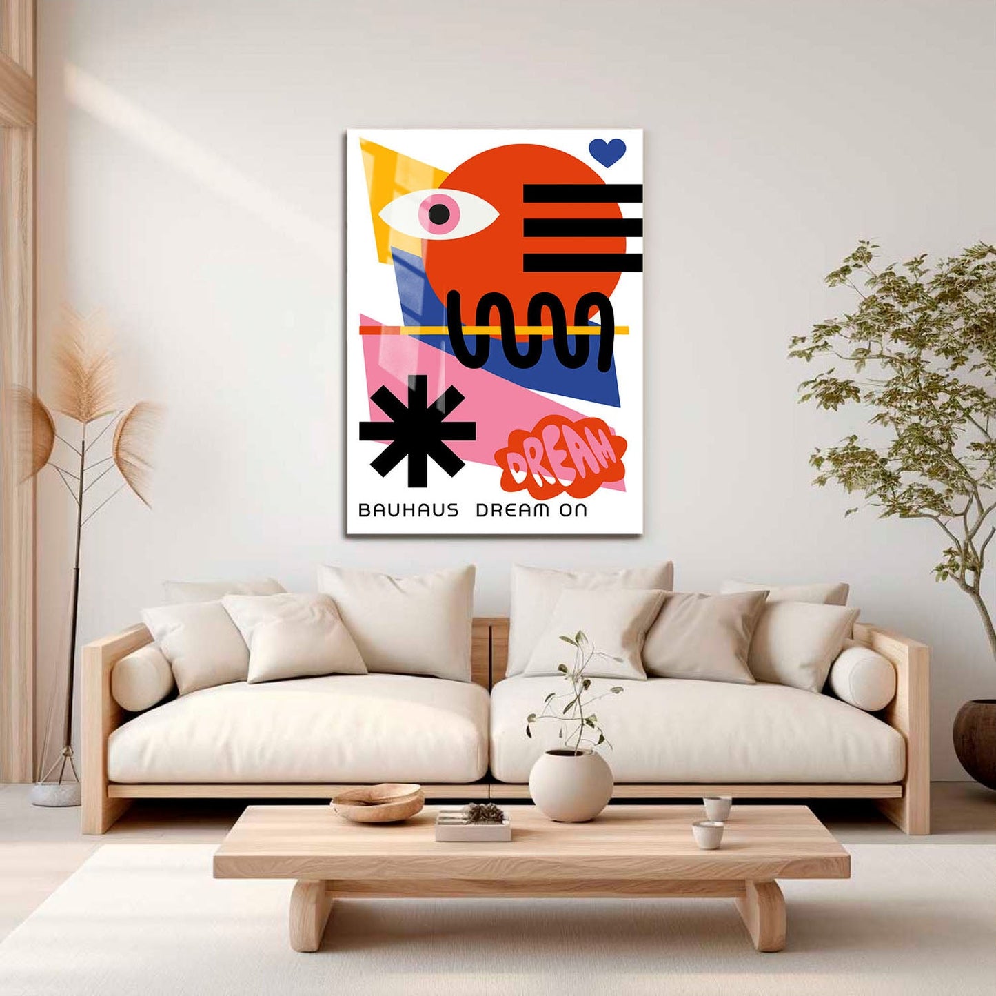 Wes Co Gallery Metal Poster Retro Bauhaus Shapes 16" x 24" Home Goods - Artist Edge to edge Metal Art Print