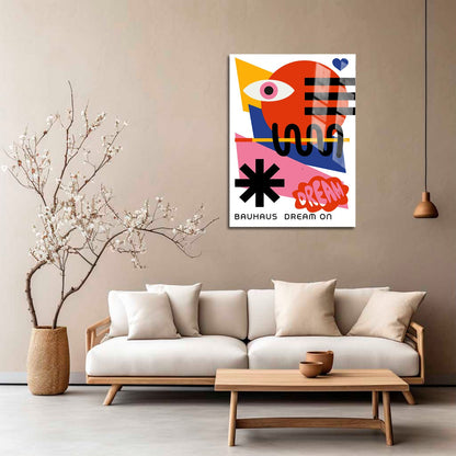 Wes Co Gallery Metal Poster Retro Bauhaus Shapes 5" x 7" Home Goods - Artist Edge to edge Metal Art Print