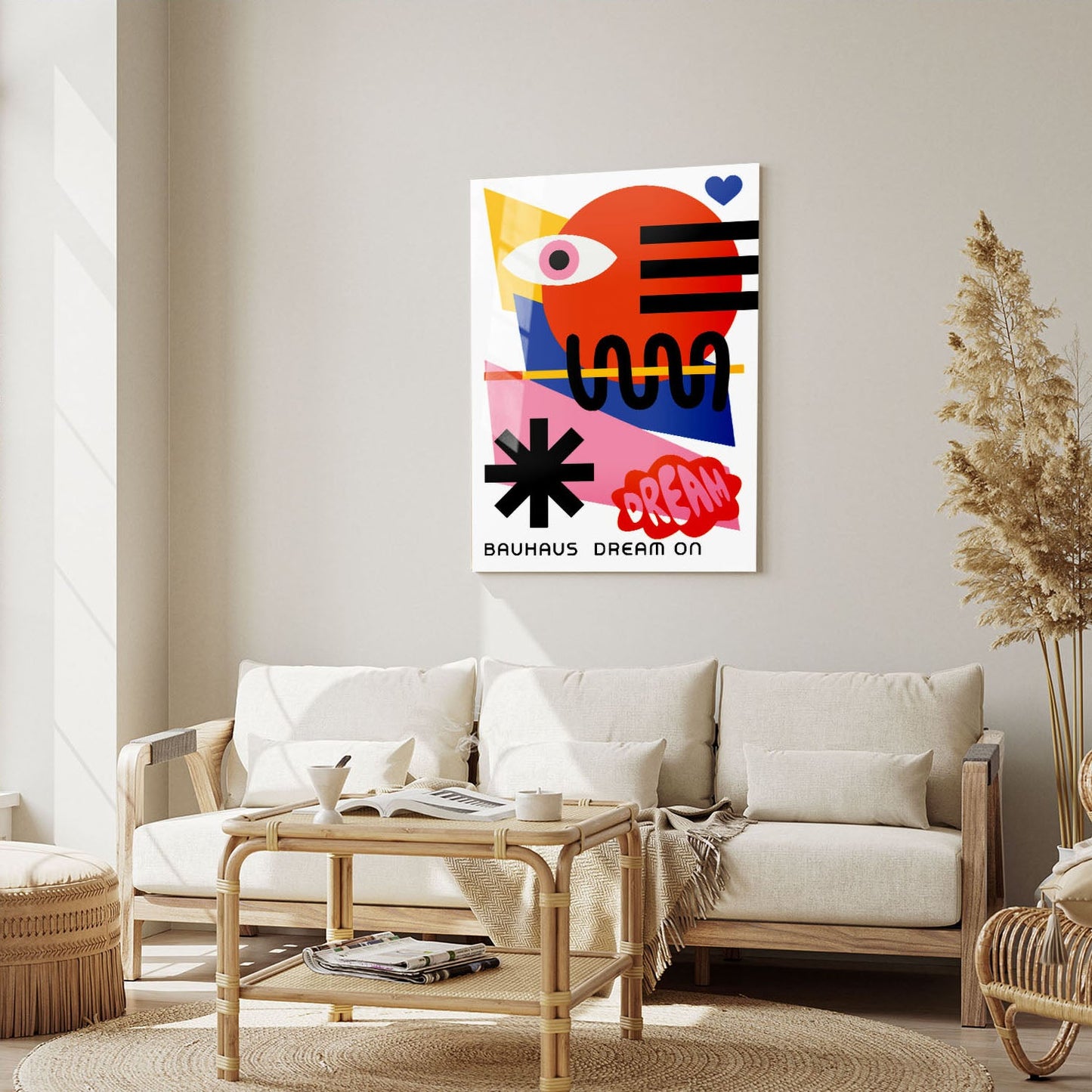 Wes Co Gallery Metal Poster Retro Bauhaus Shapes 5" x 7" Home Goods - Artist Edge to edge Metal Art Print