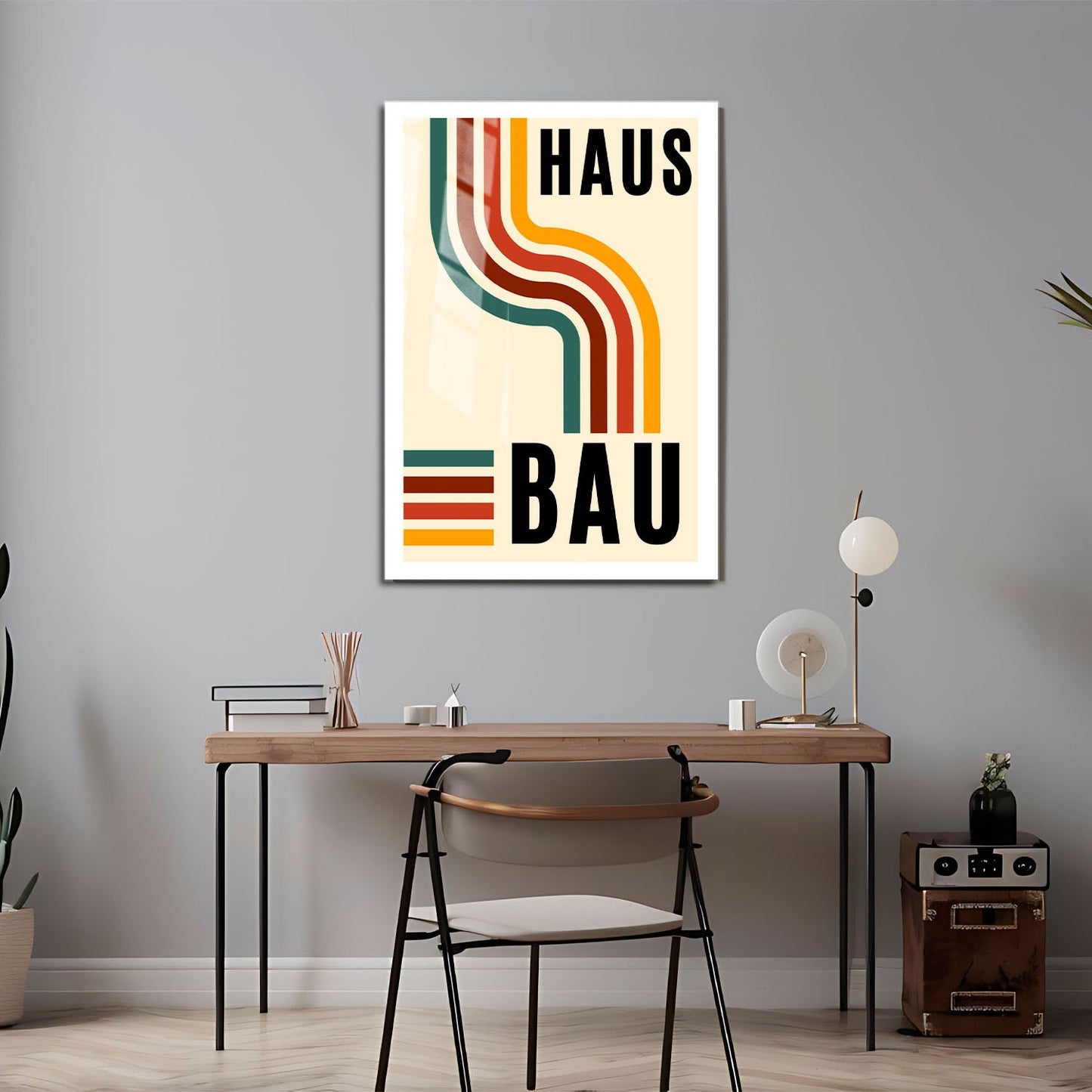 Wes Co Gallery Metal Poster Bauhaus Colorful Wave 24" x 36" Home Goods - Artist Edge to edge Metal Art Print