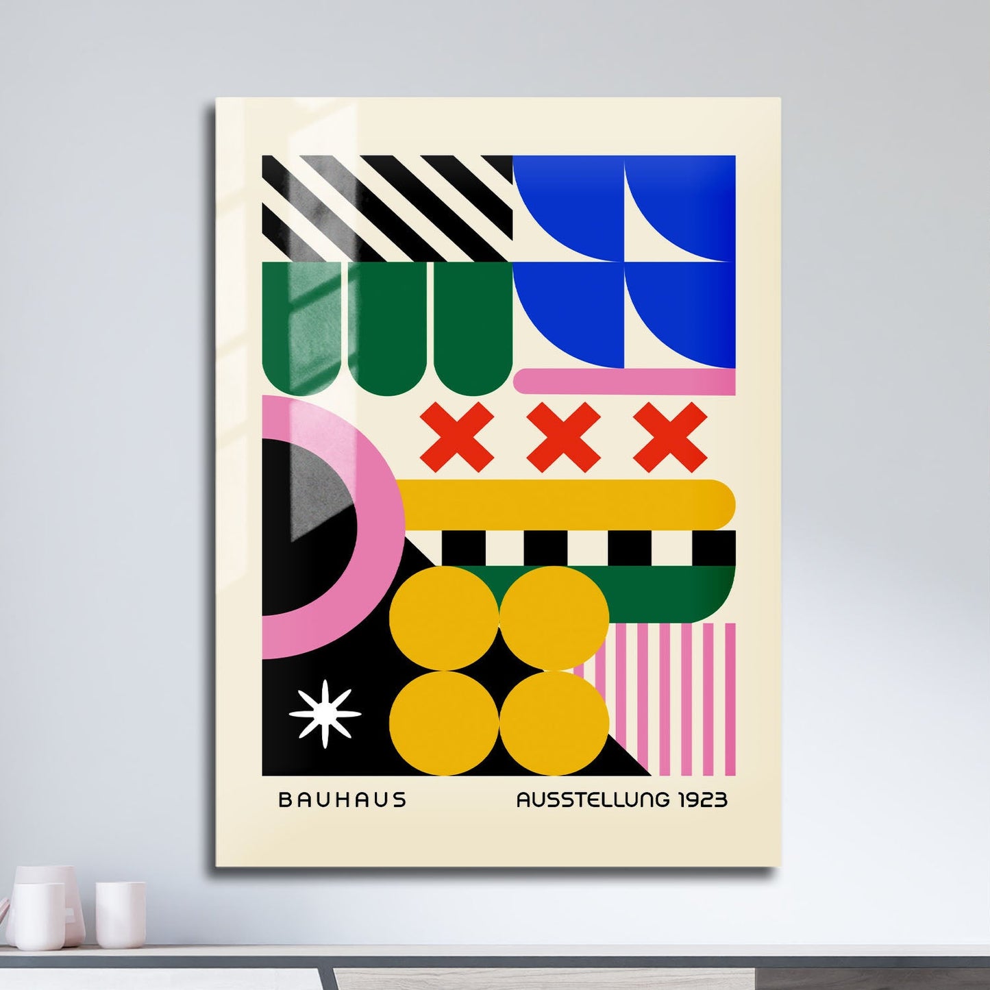 Wes Co Gallery Metal Poster Dreamlike Abstract Bauhaus 11" x 17" Home Goods - Artist Edge to edge Metal Art Print