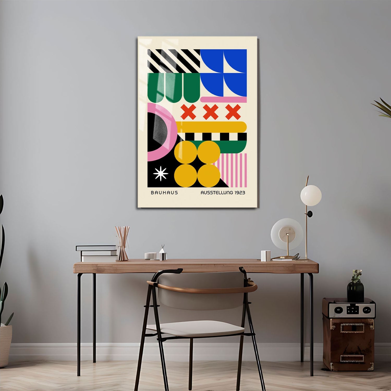 Wes Co Gallery Metal Poster Dreamlike Abstract Bauhaus 24" x 36" Home Goods - Artist Edge to edge Metal Art Print