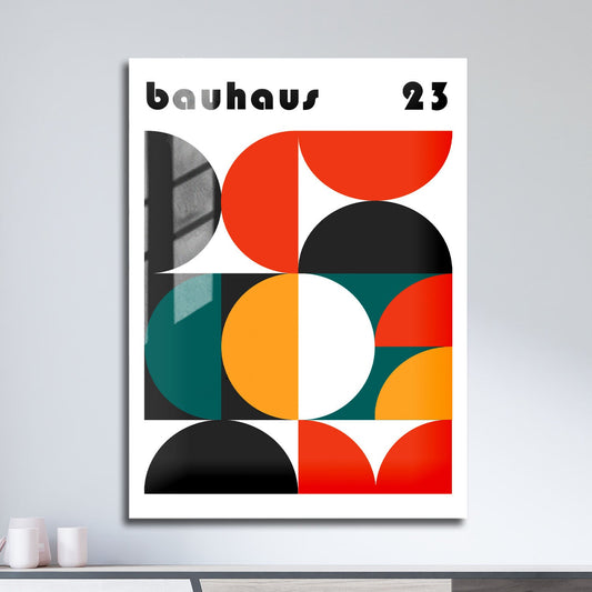 Wes Co Gallery Metal Poster Bauhaus Rainbow Exhibition 11" x 17" Home Goods - Artist Edge to edge Metal Art Print