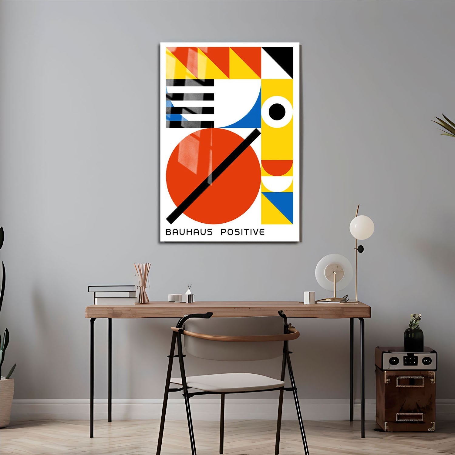 Wes Co Gallery Metal Poster Bauhaus Stay Positive 24" x 36" Home Goods - Artist Edge to edge Metal Art Print