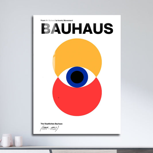 Wes Co Gallery Metal Poster Bold Bauhaus Abstract Eye 11" x 17" Home Goods - Artist Edge to edge Metal Art Print