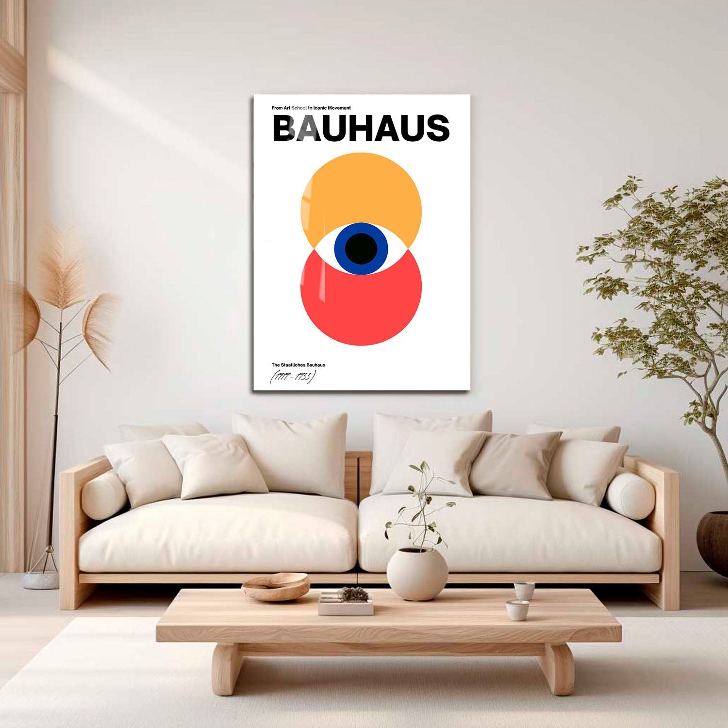 Wes Co Gallery Metal Poster Bold Bauhaus Abstract Eye 16" x 24" Home Goods - Artist Edge to edge Metal Art Print