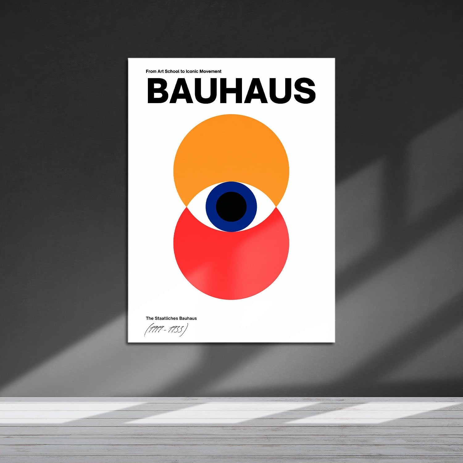 Wes Co Gallery Metal Poster Bold Bauhaus Abstract Eye 16" x 24" Home Goods - Artist Edge to edge Metal Art Print