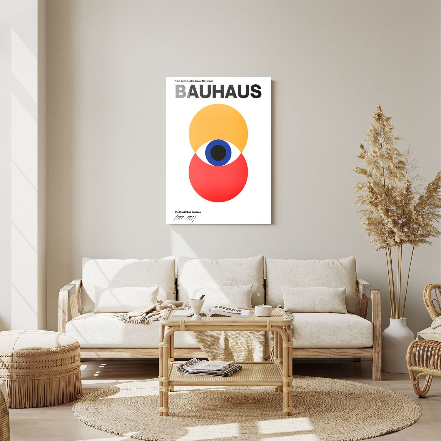 Wes Co Gallery Metal Poster Bold Bauhaus Abstract Eye 11" x 14" Home Goods - Artist Edge to edge Metal Art Print