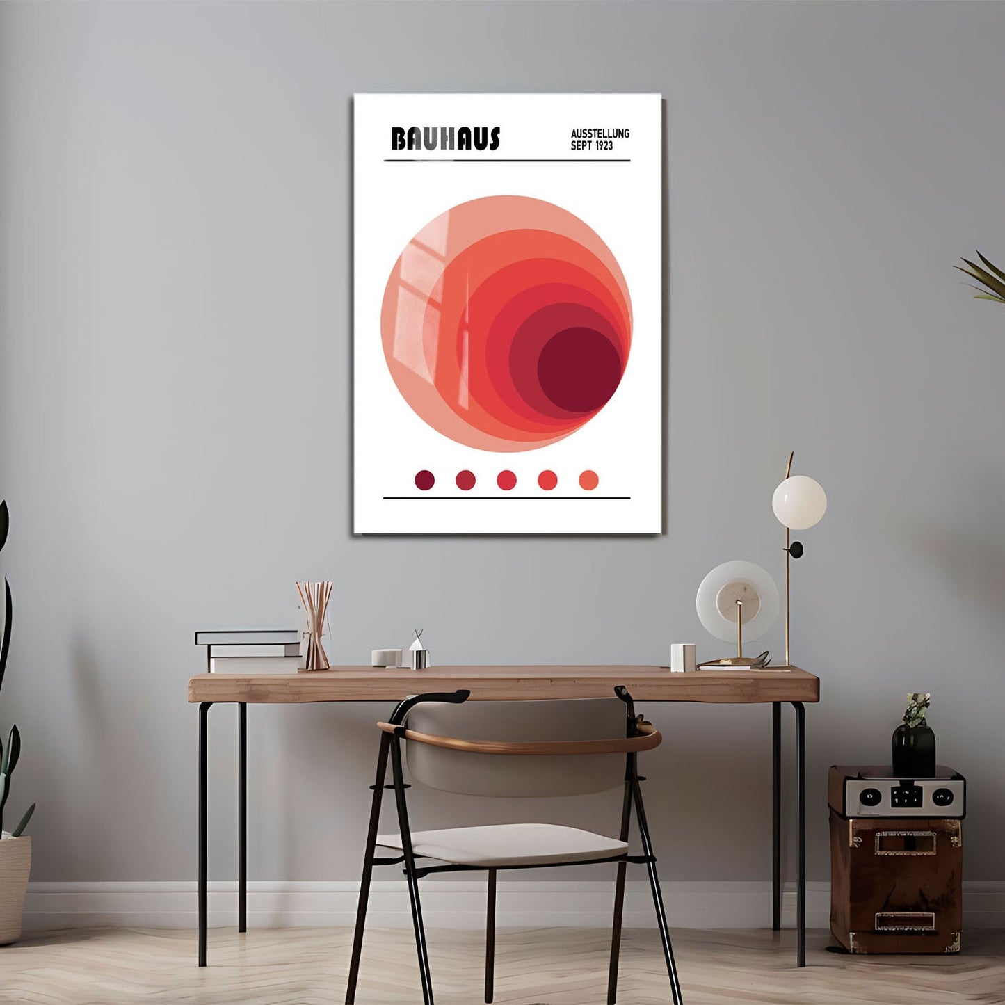 Wes Co Gallery Metal Poster Radiant Circles Bauhaus 24" x 36" Home Goods - Artist Edge to edge Metal Art Print