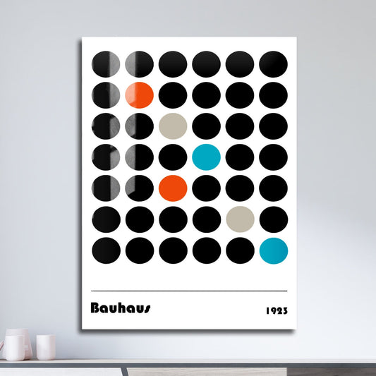 Wes Co Gallery Metal Poster Bold Contrast Bauhaus Dots 11" x 17" Home Goods - Artist Edge to edge Metal Art Print