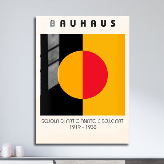 Wes Co Gallery Metal Poster Symmetry in Bauhaus Shapes 11" x 17" Home Goods - Artist Edge to edge Metal Art Print