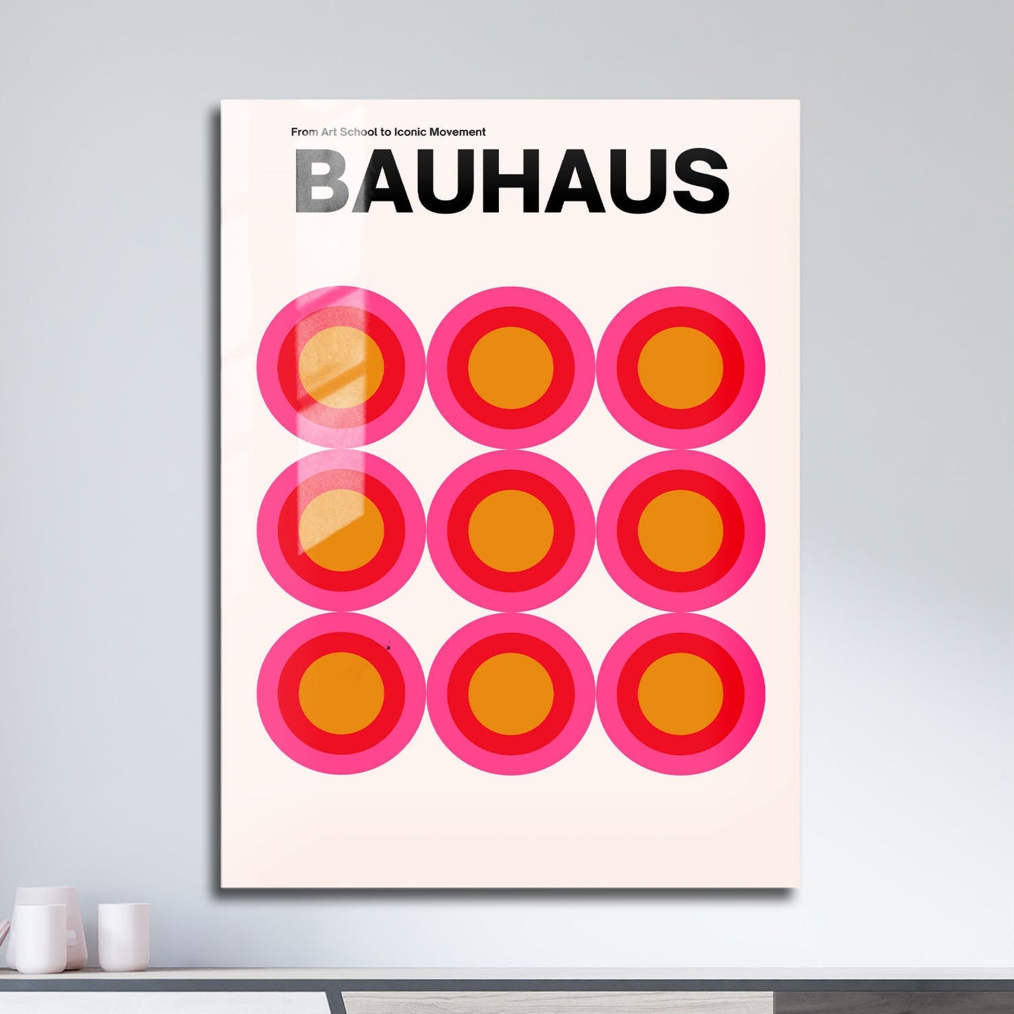 Wes Co Gallery Metal Poster Bold Bauhaus Target Circles 11" x 17" Home Goods - Artist Edge to edge Metal Art Print