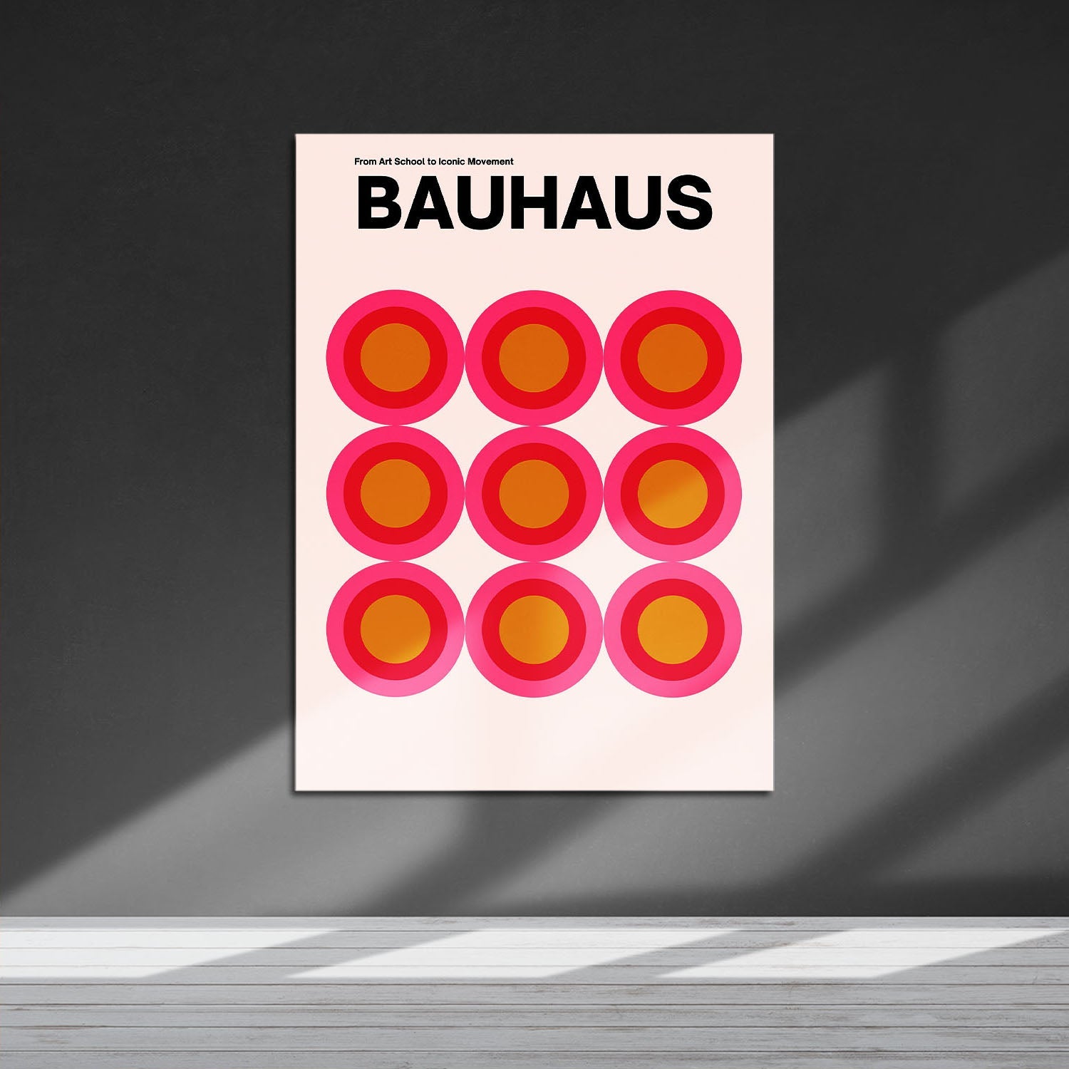 Wes Co Gallery Metal Poster Bold Bauhaus Target Circles 16" x 24" Home Goods - Artist Edge to edge Metal Art Print