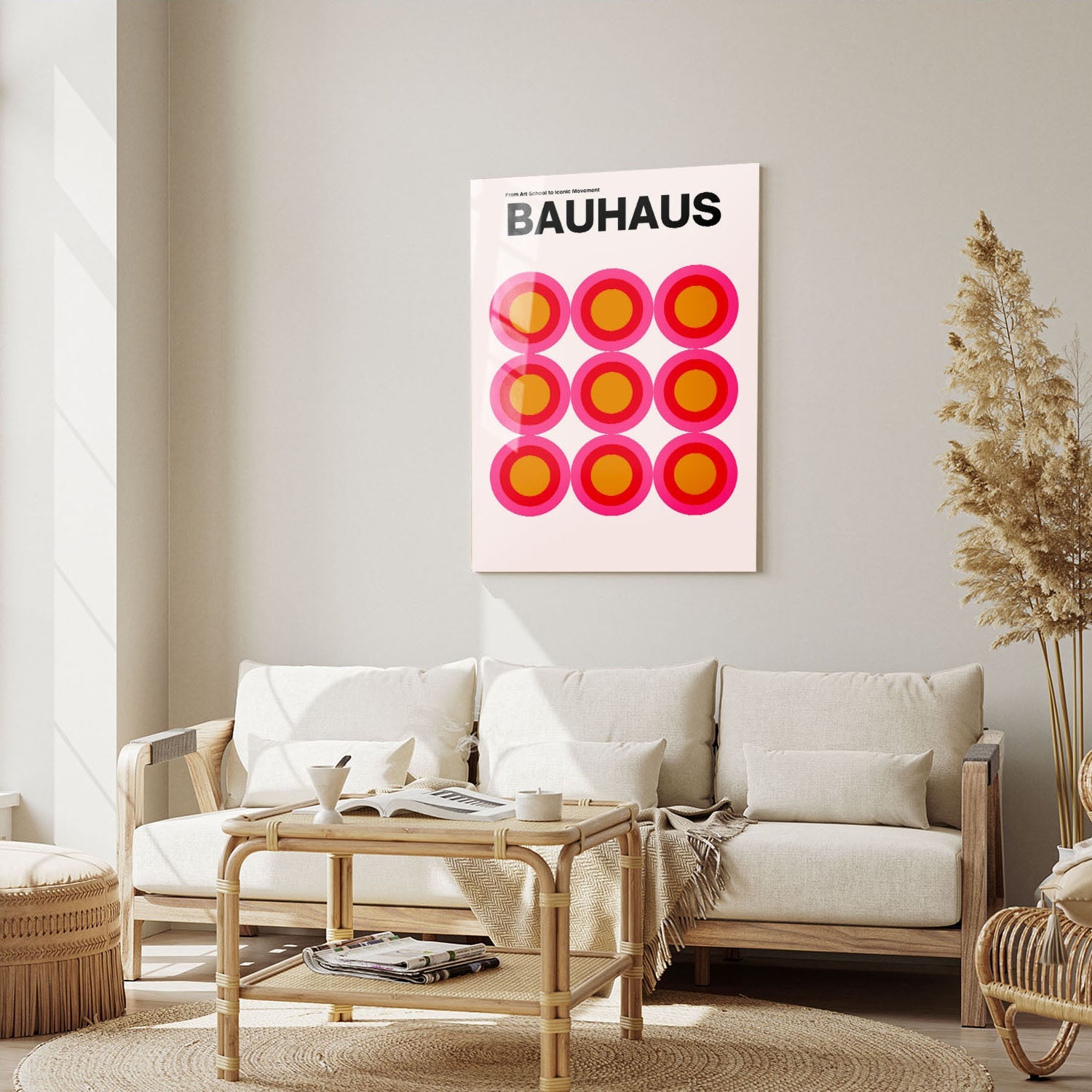 Wes Co Gallery Metal Poster Bold Bauhaus Target Circles 5" x 7" Home Goods - Artist Edge to edge Metal Art Print