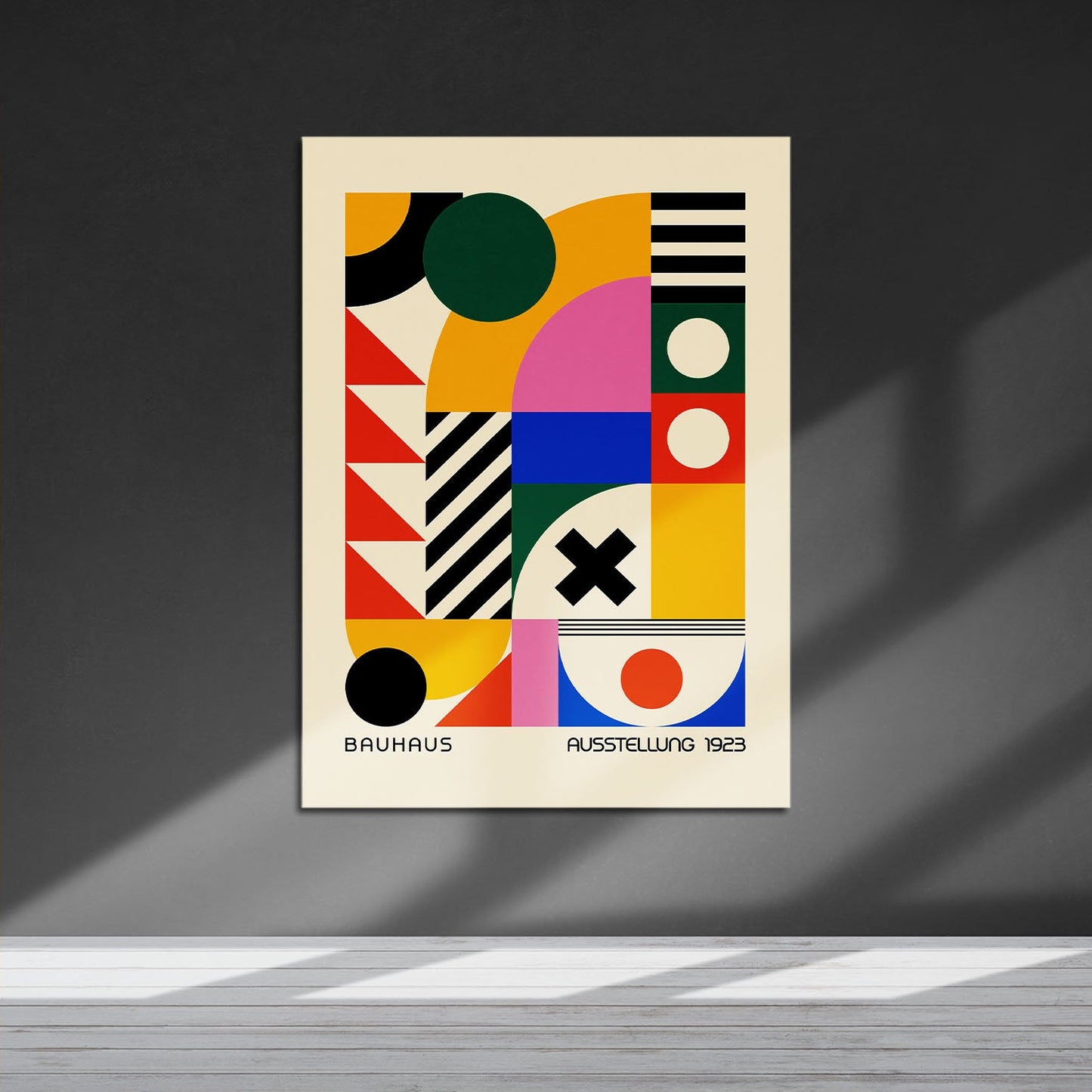 Wes Co Gallery Metal Poster Colorful Bauhaus Geometry 16" x 24" Home Goods - Artist Edge to edge Metal Art Print