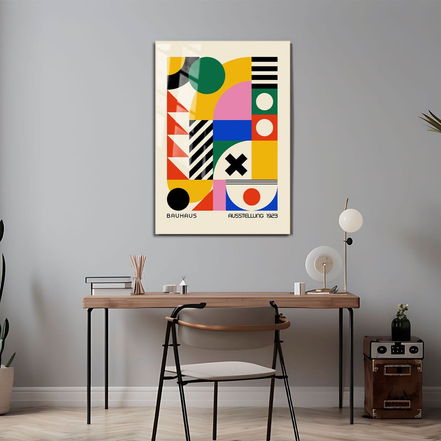 Wes Co Gallery Metal Poster Colorful Bauhaus Geometry 24" x 36" Home Goods - Artist Edge to edge Metal Art Print