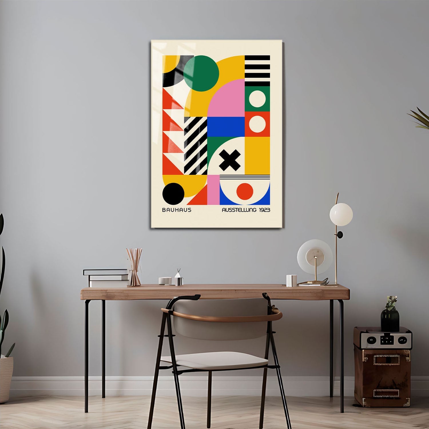 Wes Co Gallery Metal Poster Colorful Bauhaus Geometry 24" x 36" Home Goods - Artist Edge to edge Metal Art Print