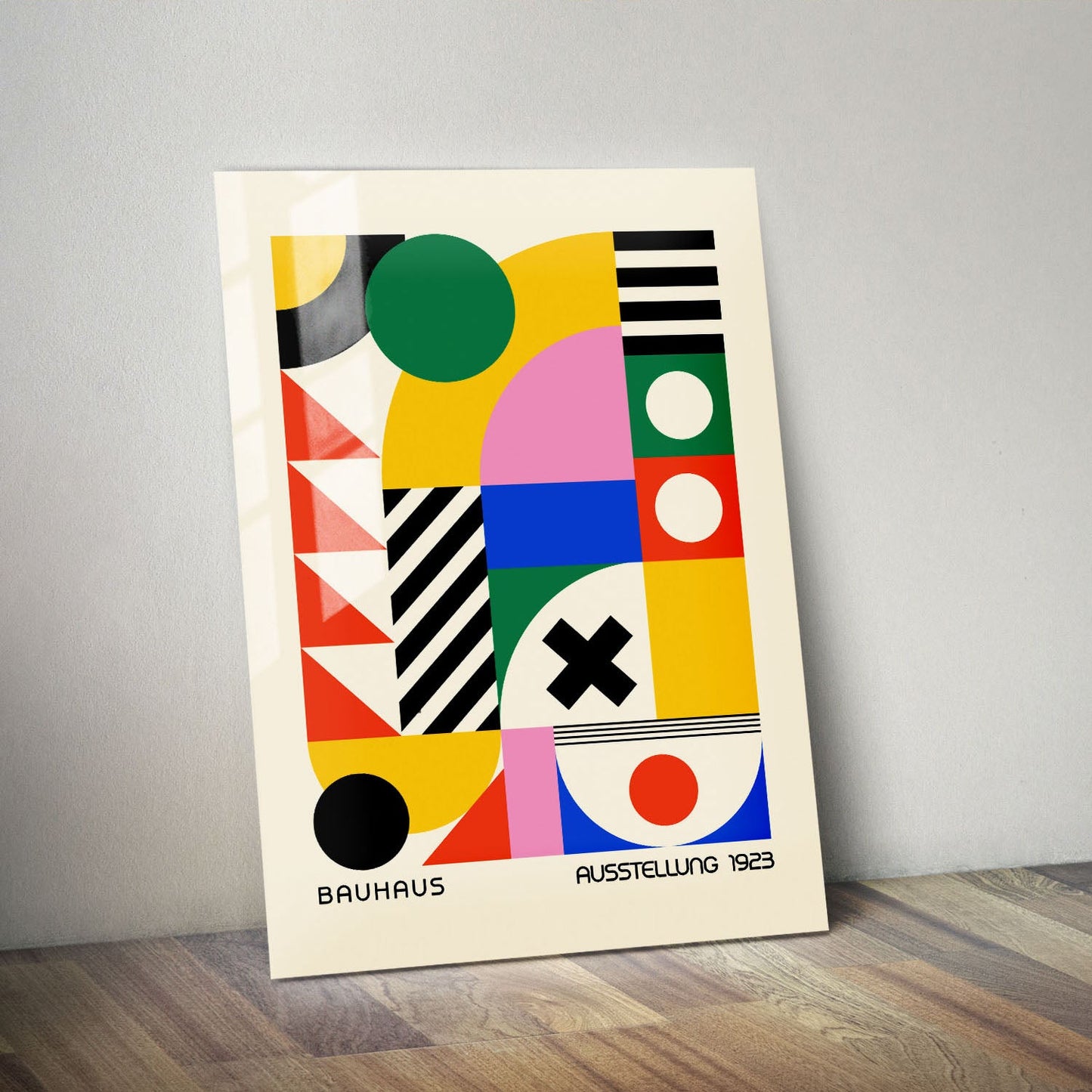 Wes Co Gallery Metal Poster Colorful Bauhaus Geometry 11" x 14" Home Goods - Artist Edge to edge Metal Art Print