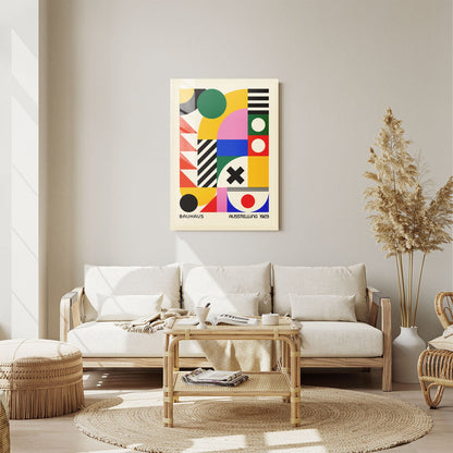 Wes Co Gallery Metal Poster Colorful Bauhaus Geometry 11" x 14" Home Goods - Artist Edge to edge Metal Art Print