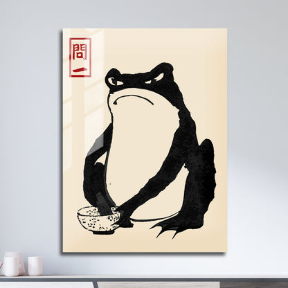 Wes Co Gallery Metal Poster Matsumoto Hoji's Frog Grumpy 11" x 17" Home Goods - Artist Edge to edge Metal Art Print