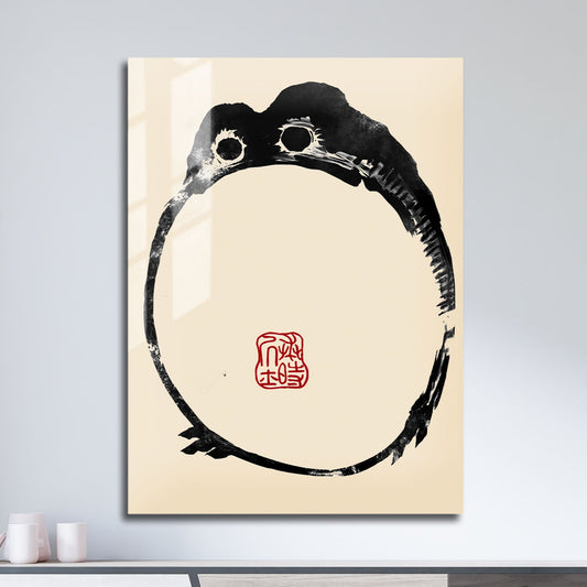 Wes Co Gallery Metal Poster Matsumoto Hoji's Frog Round 11" x 17" Home Goods - Artist Edge to edge Metal Art Print