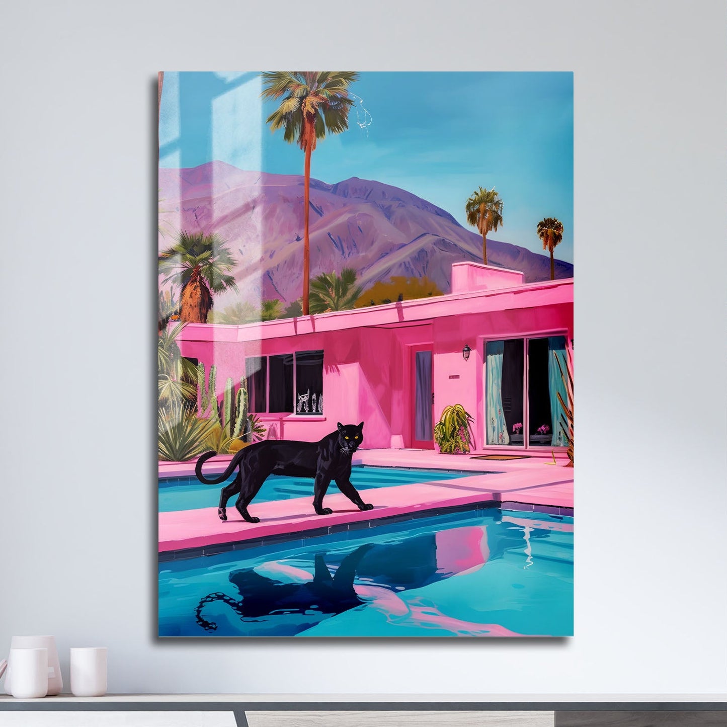 Wes Co Gallery Metal Poster Palm Springs Panther 11" x 17" Home Goods - Animal Border or edge to edge Metal Art Print